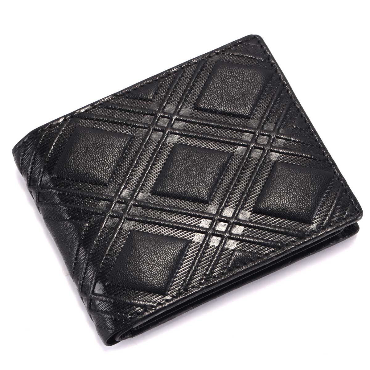 Men Black Bi-fold Wallet with Side Flap- RFID Protected