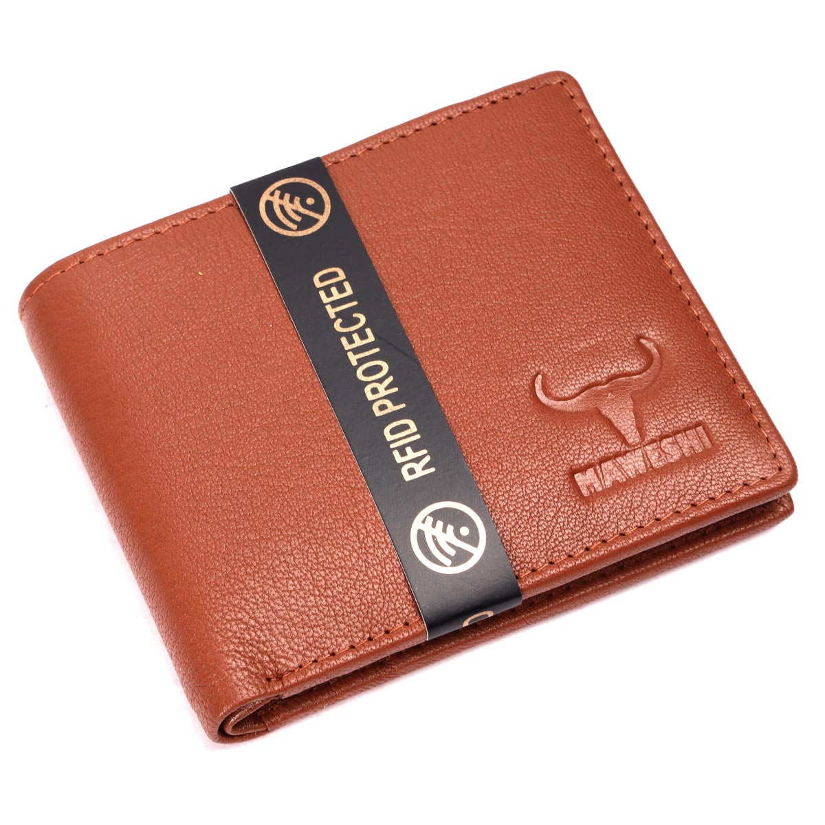 GREENLAND Men RFID Protected Tan Bi-fold Wallet