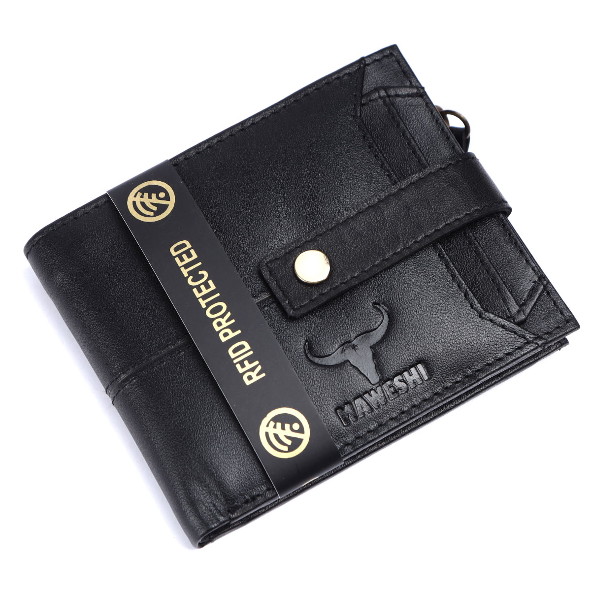 Norway Men RFID Protected Black Bi-fold Wallet