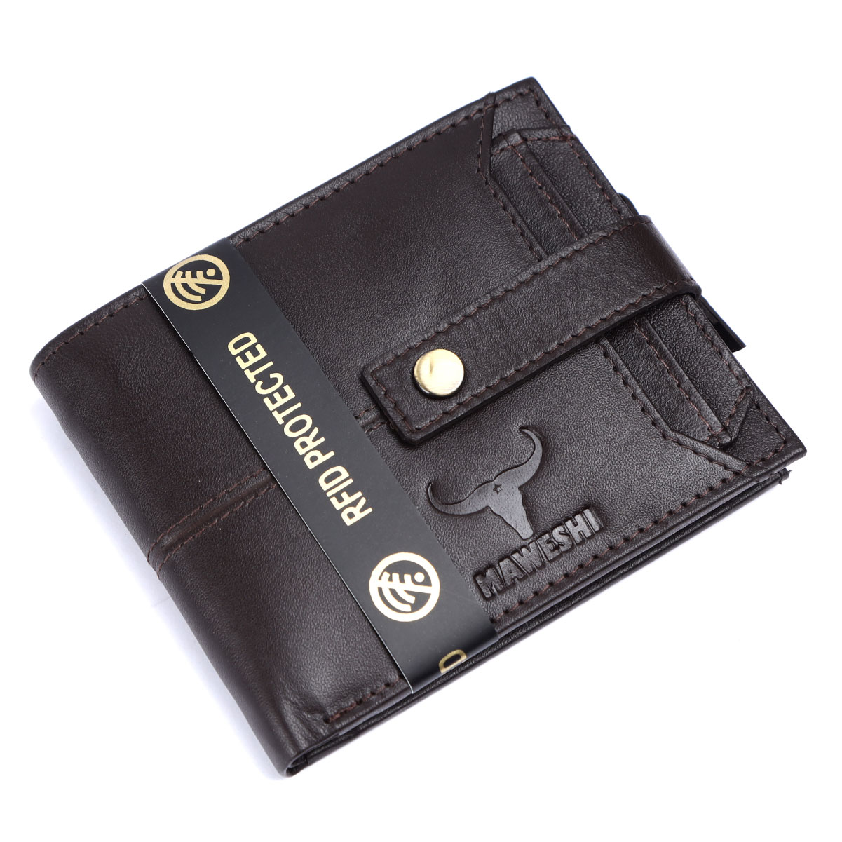 Norway Men RFID Protected Brown Bi-fold Wallet