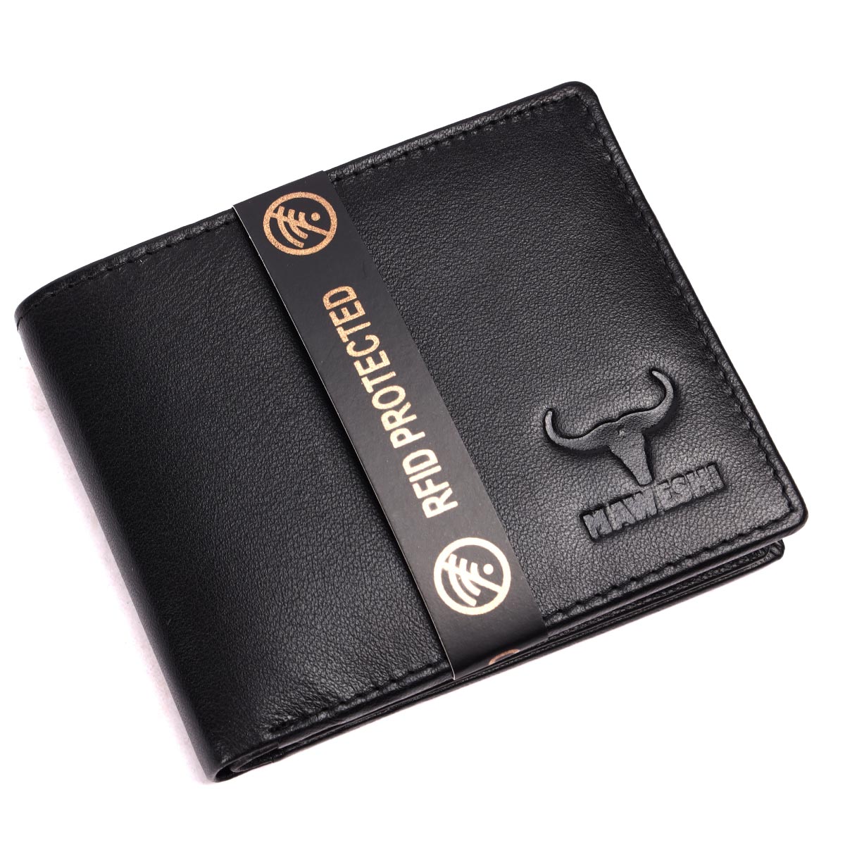 ICELAND Men RFID Protected Black Bi-fold Wallet
